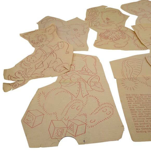 Vintage Playful Animals Transfer Patterns, MCM Workbasket Iron On Transfers - Picture 3 of 3